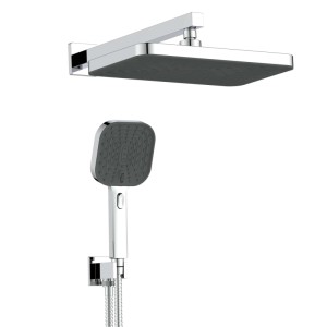 Set doccia aQuasanit Kronos con soffione e doccetta 3 getti cromo