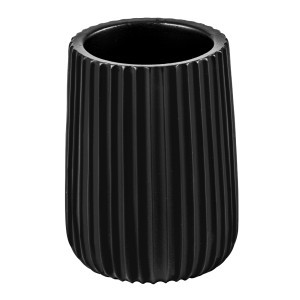 Portaspazzolino nero t.b.t. con superficie scanalata.