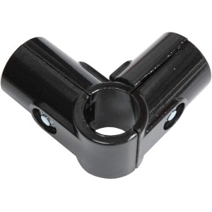 Connettore angolare nero t.b.t. per scaffali da cucina.