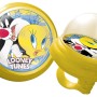 Campanello per bicicletta giallo con design di Sylvester e Tweety per bici da bambini.
