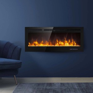 Caminetto elettrico parete/incasso Divina Fire Chicago100 1500 W L101,6 cm nero