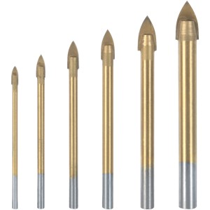 t.b.t. Set per foratura vetro in diverse dimensioni.