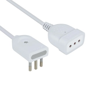 Multipresa bianca t.b.t. con spina e presa.