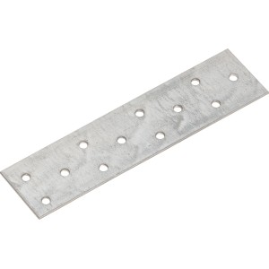 Connettore piatto zincato, 160x40 mm, con fori per fissaggio legno e mobili.