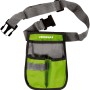 Grembiule/cintura porta attrezzi da giardino Verdemax verde con cintura grigia e tasche multiple.