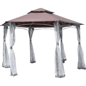 Tetto di ricambio marrone per gazebo Laurel, 190x190 cm. Accessori per pergole e gazebo.