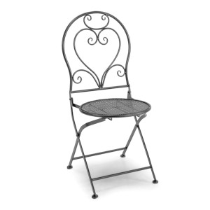 Sedia da giardino senza cuscino Leila in metallo antracite