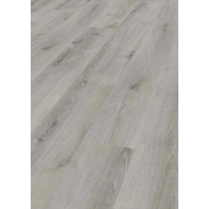 Pavimento laminato chiaro effetto legno, ideale per ambienti domestici.