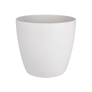 Vaso per fiori rotondo Elho Brussels bianco con ruote, Ø 35 cm.