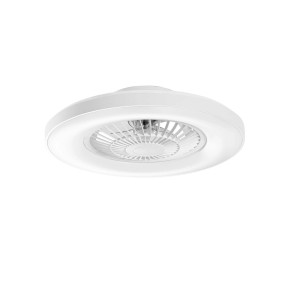 Plafoniera LED bianca con ventilatore integrato.