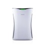 Purificatore d'aria Hisense bianco con indicatore verde. Per aria pulita in casa.