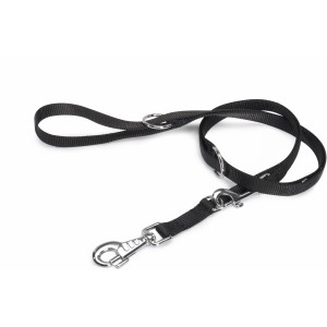 Guinzaglio nero per cani con moschettone