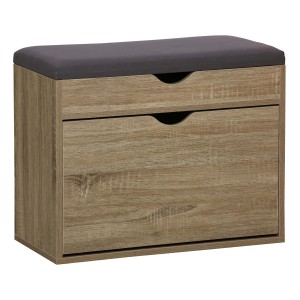 Scarpiera t.b.t. con seduta, effetto legno, due cassetti.