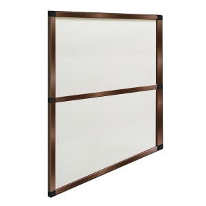 t.b.t. Zanzariera fissa con telaio marrone.