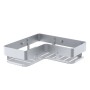 Mensola angolare argentata per bagno, montaggio a parete. Ideale per accessori bagno.