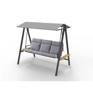 Dondolo da giardino Summerdale grigio 3 posti