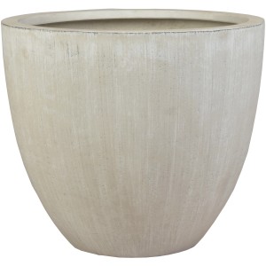 Vaso per piante t.b.t. beige, forma rotonda per giardino e balcone.