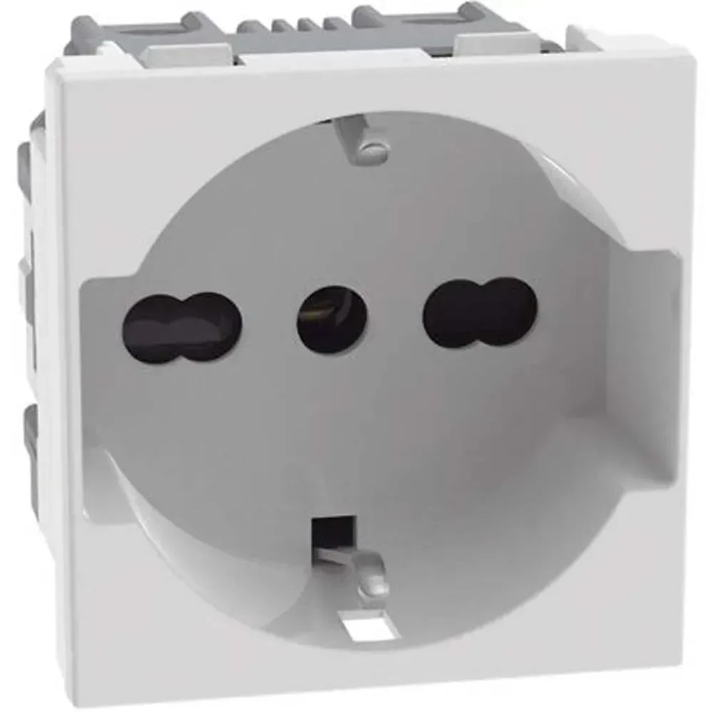 Presa corrente flat st 2 moduli GE IT Bticino MatixGO interasse 19 mm e ...