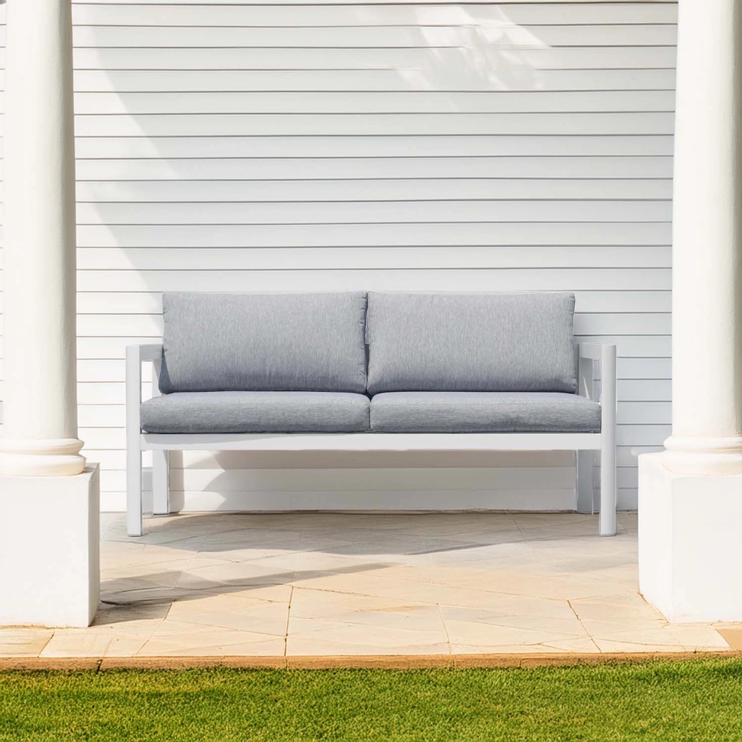 Alluminio Bianco Divanetti Da Giardino Bianchi Divano Da Esterno