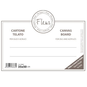 Cartone telato Fleur, 35x50 cm, per pittura a olio e acrilico.