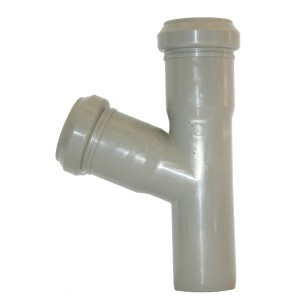 Tubo di derivazione HT grigio per scarico edilizio.