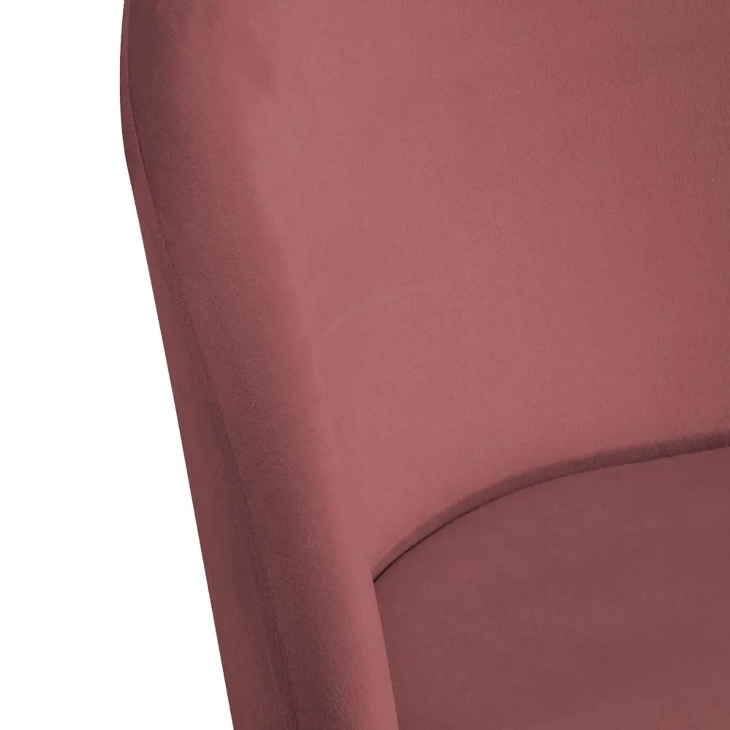 Dettaglio dello schienale imbottito rosa di una sedia.