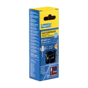 Rivetti Rapid Impermeabili Ø4.0 x 12 mm Conf. da 50 Pezzi e Punta Trapano incl