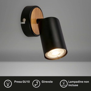 Faretto LED Tib orientabile 8x8,5 cm nero