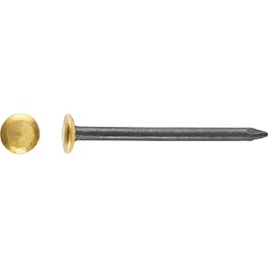 Chiodo in acciaio LUX con testa in ottone, 2,5x40mm, per fissaggi in muratura e legno duro, 20 pezzi