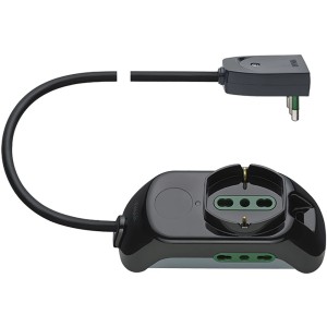 Multipresa nera t.b.t. con spina e cavo.