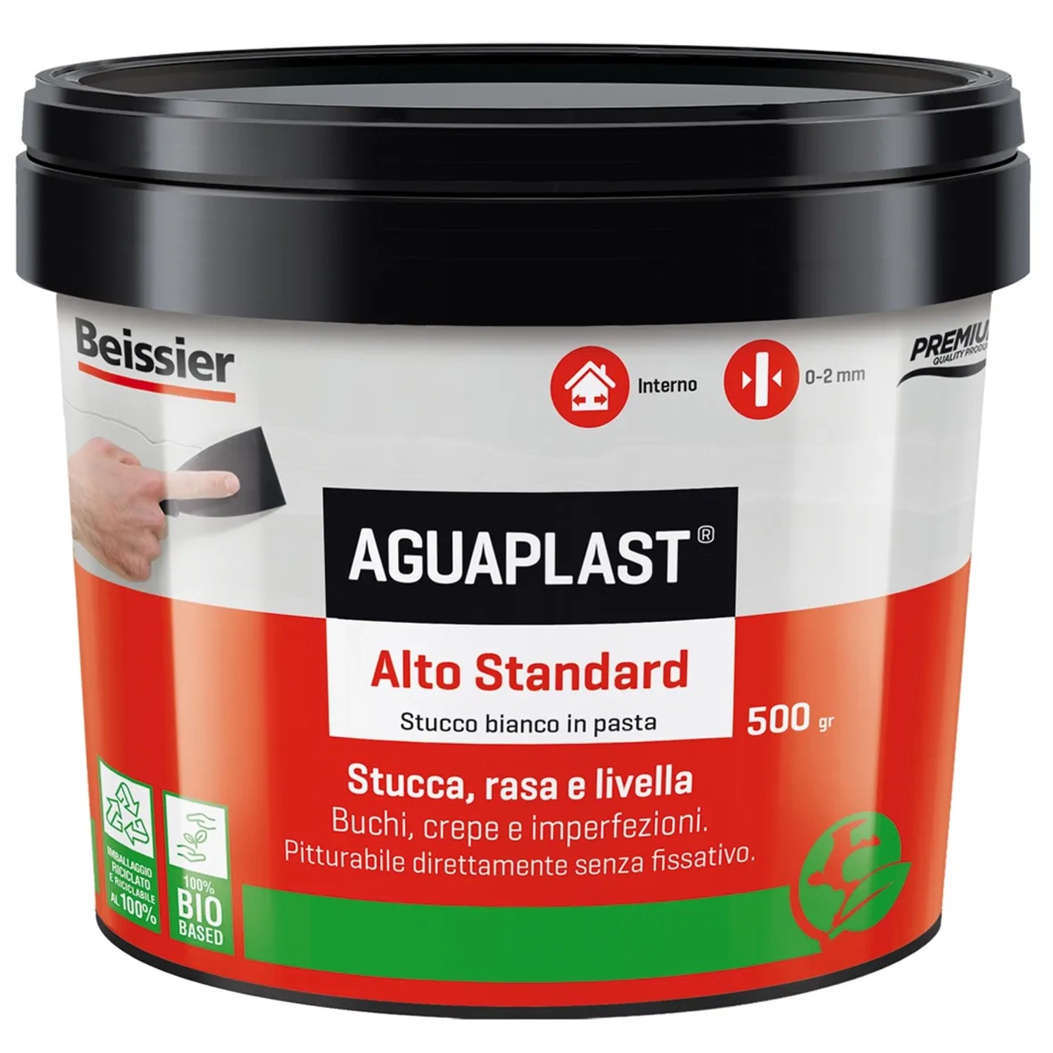 Secchio di stucco AGOAPLAST Alto Standard pronto all'uso per interni.