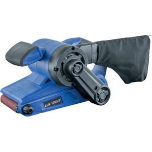 Levigatrice a nastro LUX BAS-920 per levigare legno e metallo con sacco raccoglipolvere.