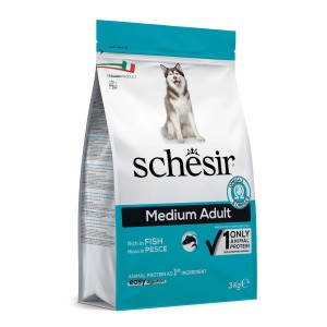 Schesir cibo secco per cani Medium Adult con pesce, confezione da 3kg.