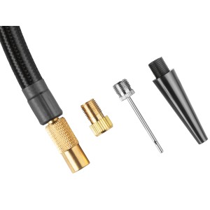 Set di adattatori per pompa ad aria a batteria Bosch EasyPump: ago per palloni, valvola francese e adattatore per palloncini.