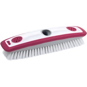 Spazzola per la pulizia t.b.t. con setole bianche e dettagli rosa.