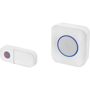 Campanello wireless con pulsante, design bianco. Campanello senza fili per una facile installazione.
