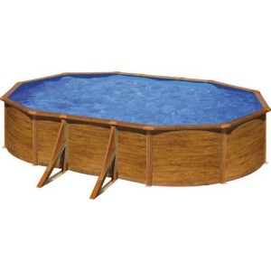 Piscina fuoriterra ovale in acciaio Classic 610x360x120 cm con Kit piscina