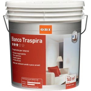 Secchio di pittura per interni bianca OBI, ideale per ambienti umidi.