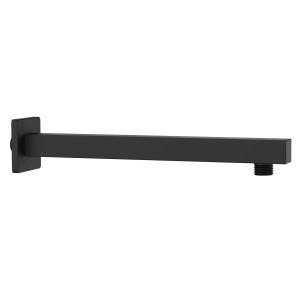 Braccio doccia nero quadrato per montaggio soffione, accessori doccia.