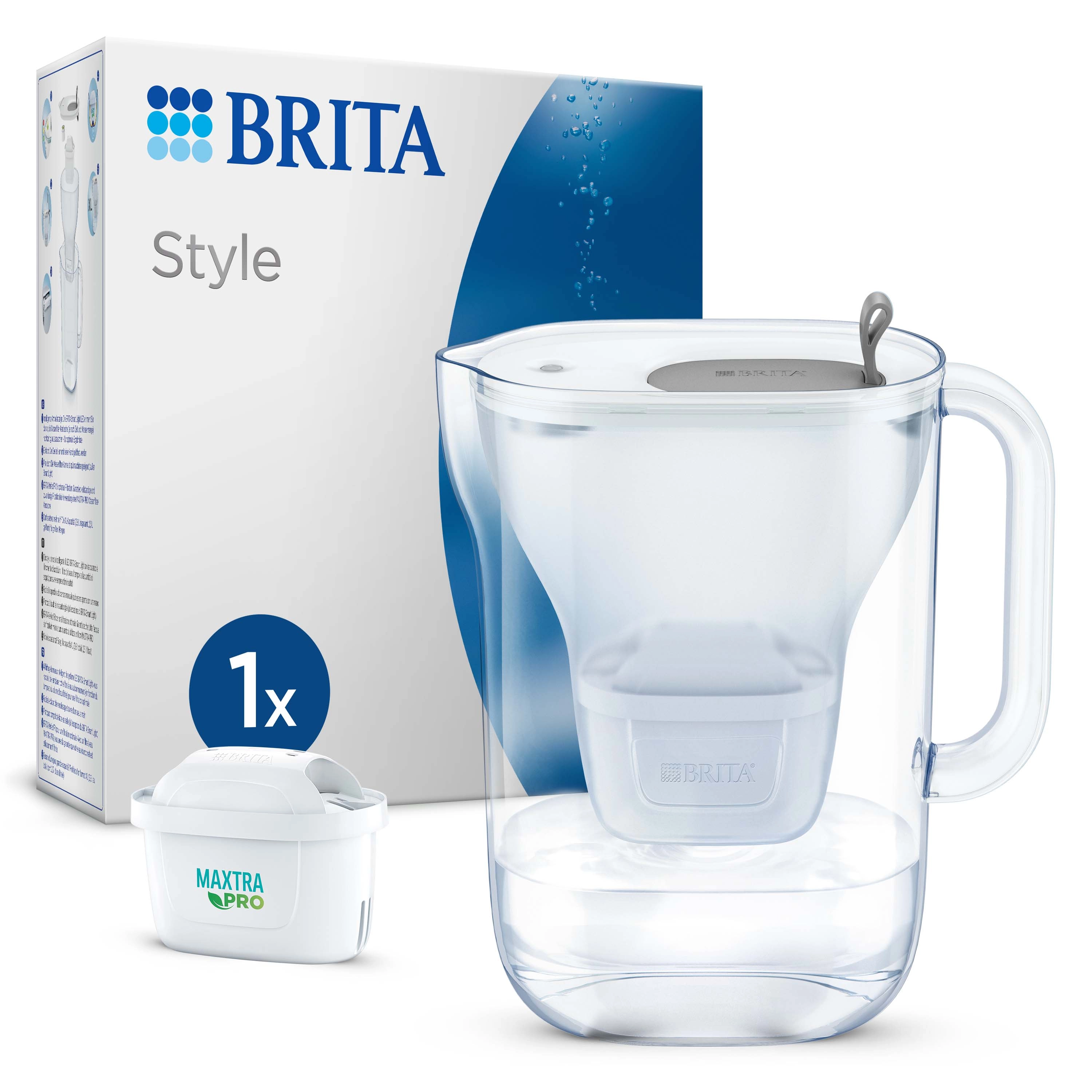 Caraffa filtrante per acqua Brita Style Grey 2,4 l con 1 filtro incluso