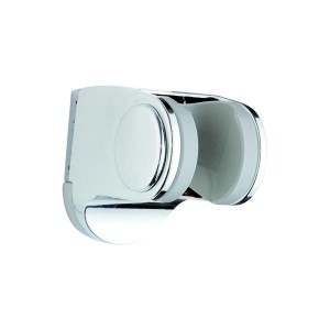 Supporto doccia cromato regolabile per accessori doccia.