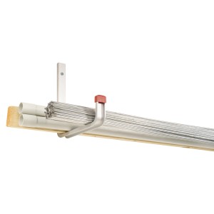 Staffa a muro profilo a U, 140x155 mm, alluminio, per montaggio a parete, con tubi e barre.