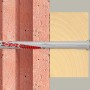 Tassello Fischer DuoXpand 10x140 mm con vite a testa svasata in muratura e legno.