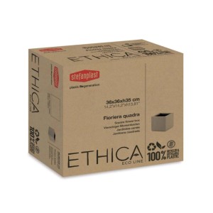 Fioriera da esterno Stefanplast Ethica Plastica riciclata Caffè 36x36x35 cm