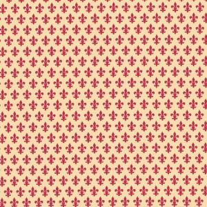 Pellicola adesiva t.b.t. con motivo a giglio rosso su sfondo beige.