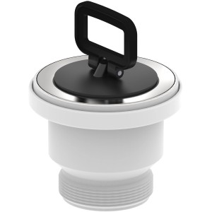 Sifone lavabo: Raccordo di scarico con maniglia nera/bianca per lavabi.