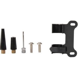 t.b.t. Ricambi: adattatori, ago, viti e supporto per riparazione.