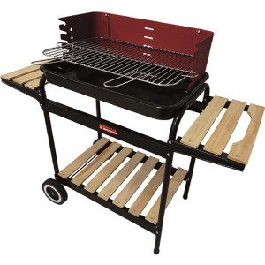 Barbecue a carbonella t.b.t. con ripiani e ruote.