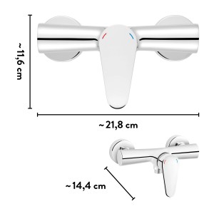 Miscelatore doccia cromato baliv DU-5060, dimensioni indicate.
