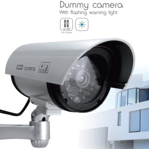 Telecamera finta di sicurezza con luce di avviso lampeggiante per maggiore sicurezza. Accessori domotica.